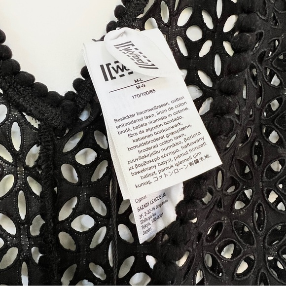 Wolford black sheer cotton eyelet cutout beach jumpsuit romper - Picture 5 of 10